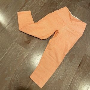 Lysse leggings orange white stripe crop length wide band